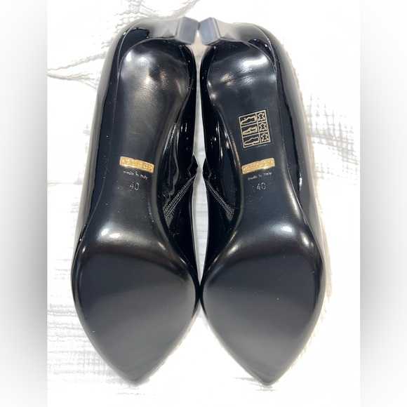 $795 New Gucci Black Patent Leather Pointed Booties Crystal Vernice Size 40 - Picture 4 of 7